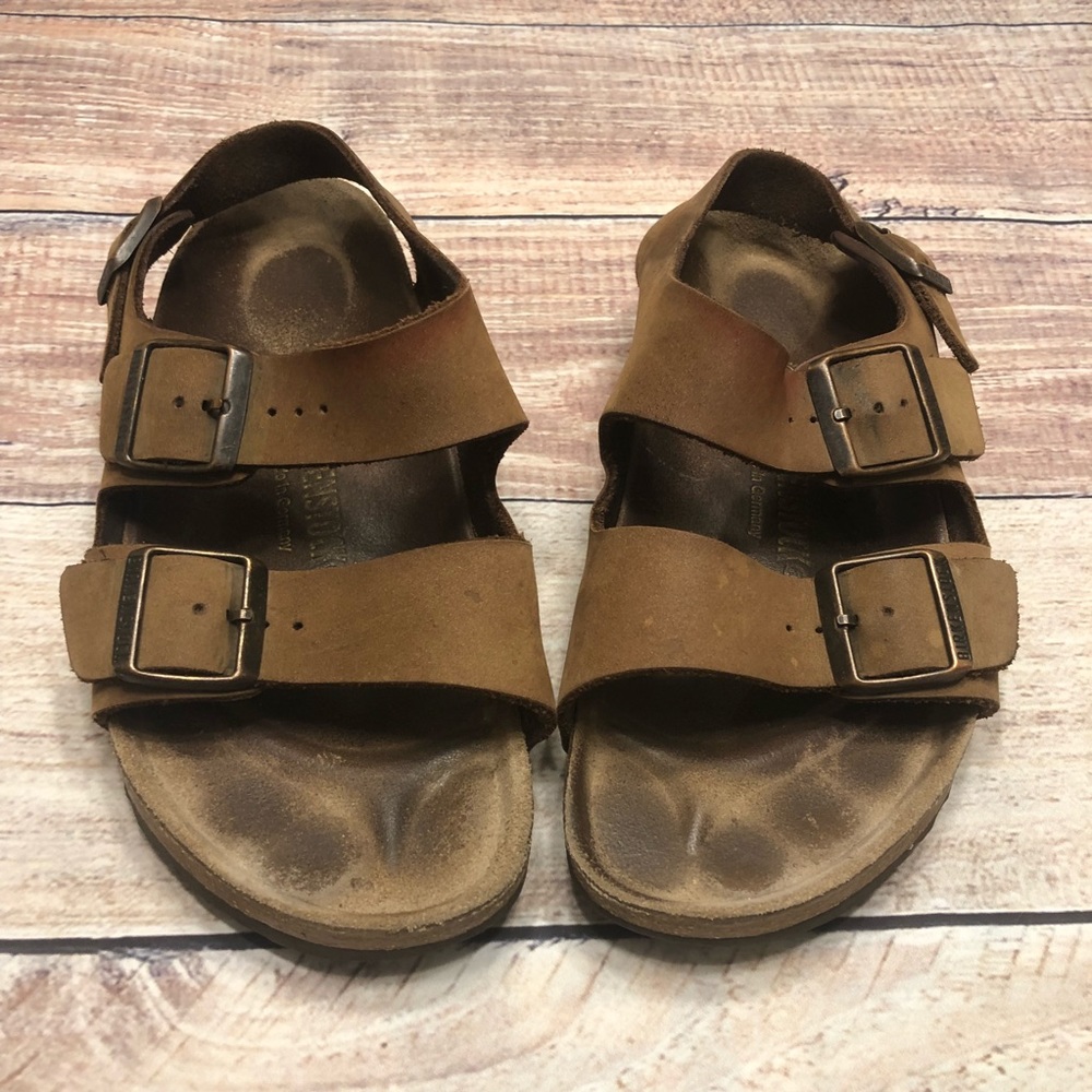 Brikenstock Size 38 Strappy Brown Slides Sandals
